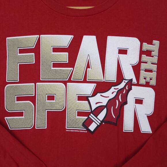 Florida State Seminoles Men’s Long Sleeve Shirt Medium Red 2014 Fear the Spear - Picture 3 of 16